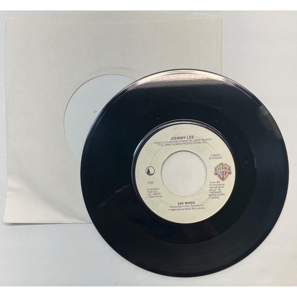 Johnny Lee Say When / The Yellow Rose 45 Country Warner Bros 7-29375 VG+ - Picture 3 of 4